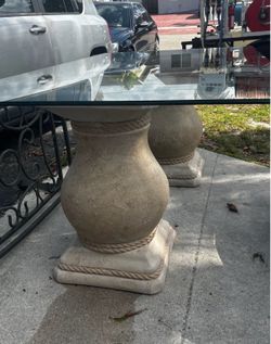 Glass Dining Table 78”Lx44”Wx30”H