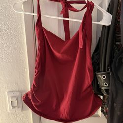 Red halter crop top 