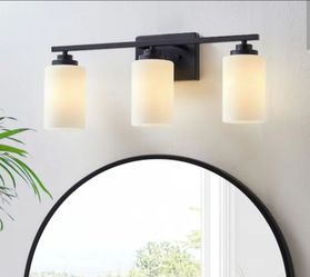 New Modern Matte Black 3-Light Vanity Light