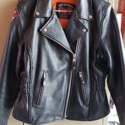 Ladies Leather Motorcycle Jacket 9