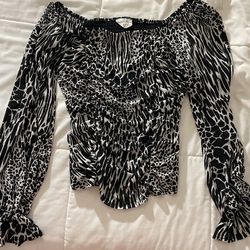 Patterned Black And White Shirt