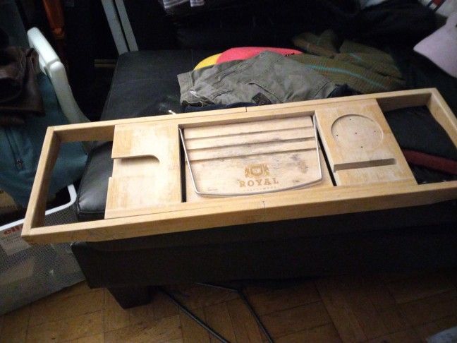 Royal Craft Wood Bamboo Bathtub Caddy Tray | Project Piece - Needs Refinishing / TLC
