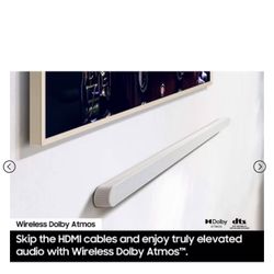 Samsung Ultra Slim Soundbar White HW S801B with Wireless Dolby Atmos