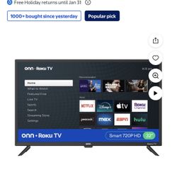 onn 32” Class HD (720P) LED Roku Smart Television (100012589)