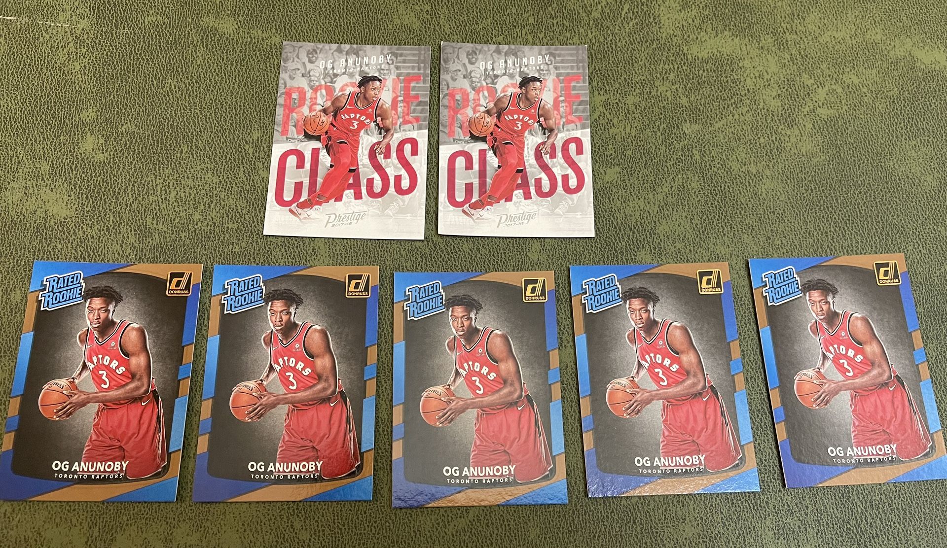 Lot of 7 OG Anunoby Toronto Raptors Rookie Basketball Cards