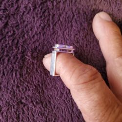 Unique 1930'S Art Deco Square 925 Silver Ring 