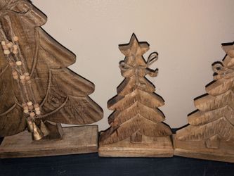 Wood Christmas tree set