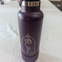 Hydro Flask 21 Oz New Eggplant With Boot And Custom Flower Engraving