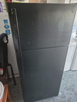 Modern Black Top-Freezer Refrigerator
