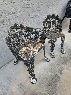 Wrought Iron  Cast Iron Antique Garden Chairs