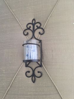 Set of 2 Decorative Outdoor Wall Lantern Sconces - Matte Black - Excellent Condition