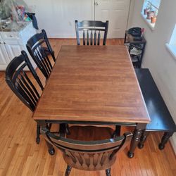 Dining Table with 4 Chairs & Bench