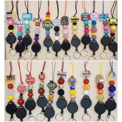 Snap Away Teacher theme Silicone Beaded Lanyards or writlets  (PICK UP ONLY NE 93306)