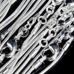 Sterling silver 925 serpentine chains 22”,$10 each 