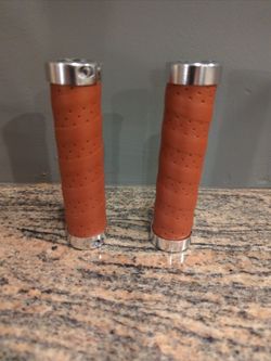 Faux Honey Leather Bicycle Grips