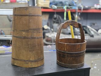 Vintage 1800s Well Bucket And Butter Churning Barrel