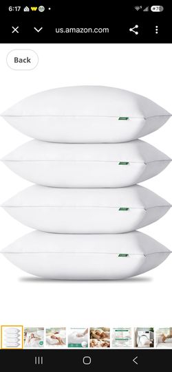 White Bed Pillows Set of 4
