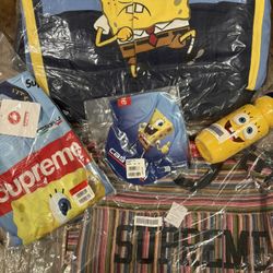 Supreme SS 25 SpongeBob Jeff Hamilton RACING JACKET, Specialized Sports Bottle, Cycling Cap