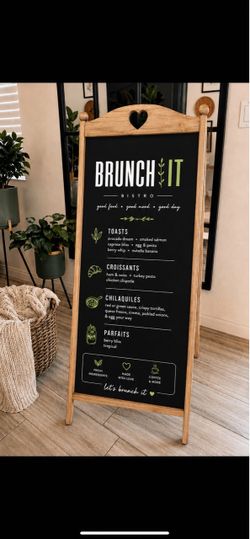 Custom Personalized Business Chalkboard Sign | Wood-Framed Menu, Services, Pricing or Welcome Sign | 46” x 16”