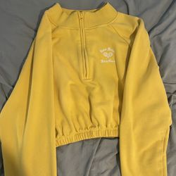 Yellow Cropped hoodie 