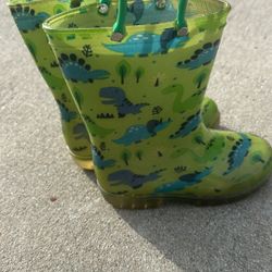 Toddler Size 10 Green/blue Dinosaur Rain Boots 