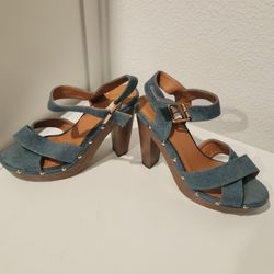 Denim Heels. Light And Comfortable