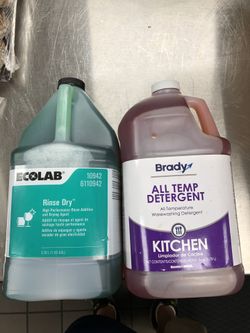 Commercial soap and rinse