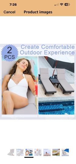 4 pcs SmoothNovelty Indoor Outdoor Chaise Lounge Cushions Sponge Bench Outdoor Furniture Chaise Cushions Patio Chair Furniture Replacement (Light Gray