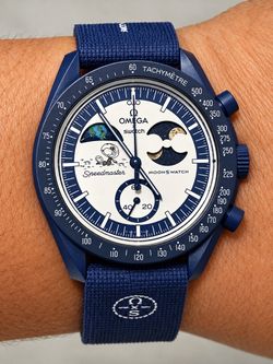 Homage Snoopy Moon Watch Chronograph – Blue Moonphase Edition – Blue Strap