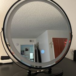 LVSOMT 20" Vanity Makeup Mirror with Lights, 3 Color Lighting Dimmable LED Mirror, Touch Control, 360°Rotation, High-Definition Large Round Lighted Up