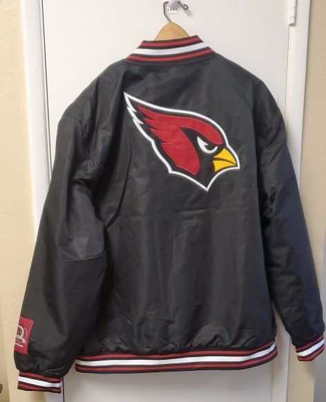 Arizona Cardinals Ultra Game Polyester Jacket 2XL Quilted Lining New With Tags  MSRP $130 Black/Red/White Button