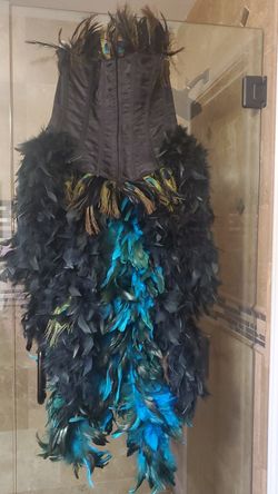 Handmade Peacock costume corset