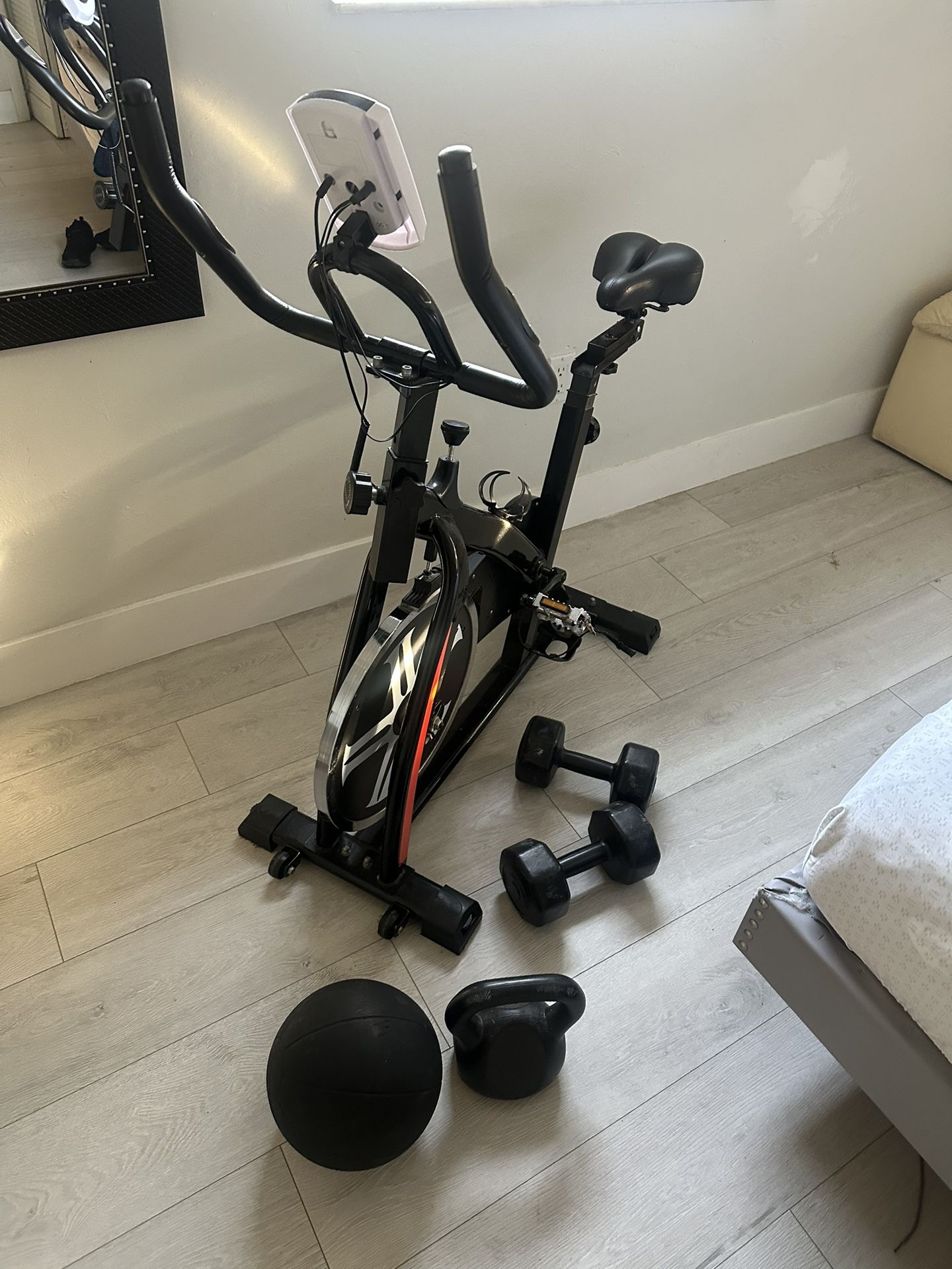 Spinning Bike And Weights
