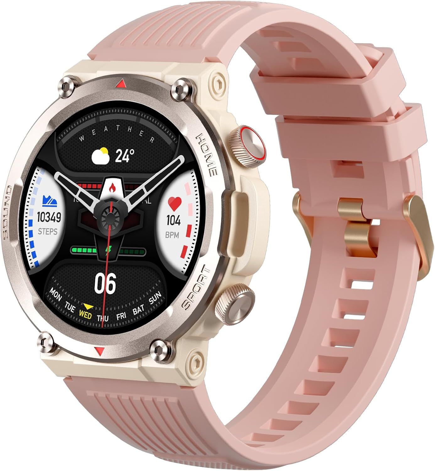 Military Smart Watch for Women (Answer/Make Call), 1.39 Inches HD Outdoor Tactical Sports Rugged Smartwatch, Fitness Tracker Watch with Heart Rate Blo