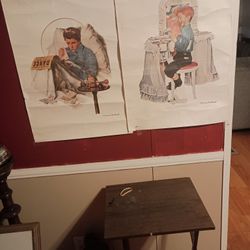 Rockwell Vintage Print Sign .Two