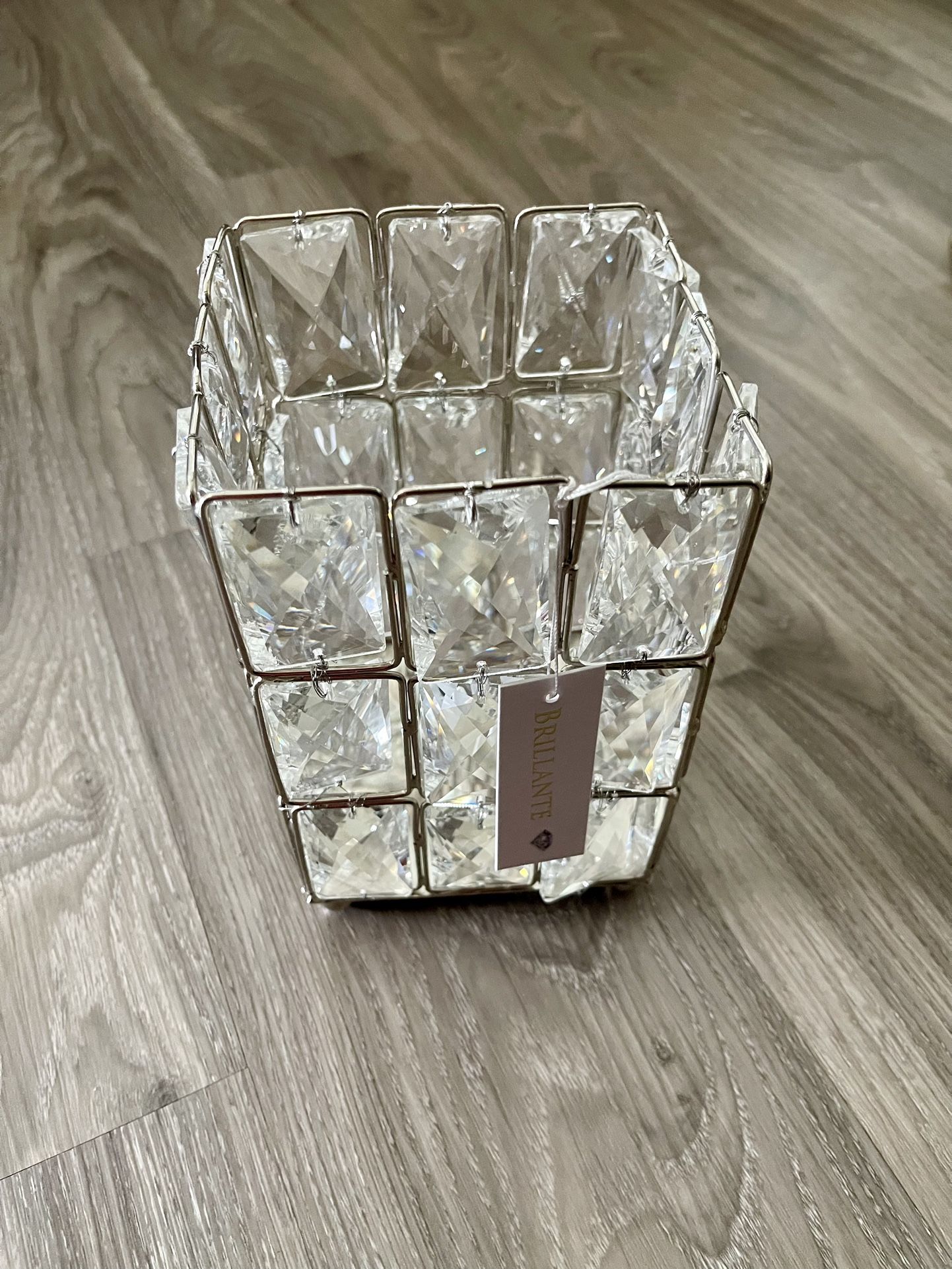 Crystal Metal Pillar Candle Holder