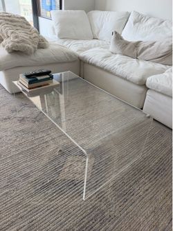 acrylic coffee table CB2