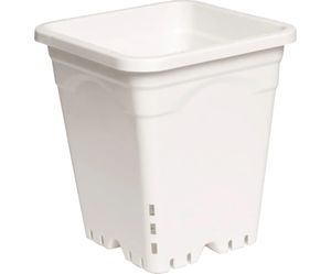 Active Aqua 9″ x 9″ Square White Pot, 10″ Tall, case of 24 (HG9X9SW)