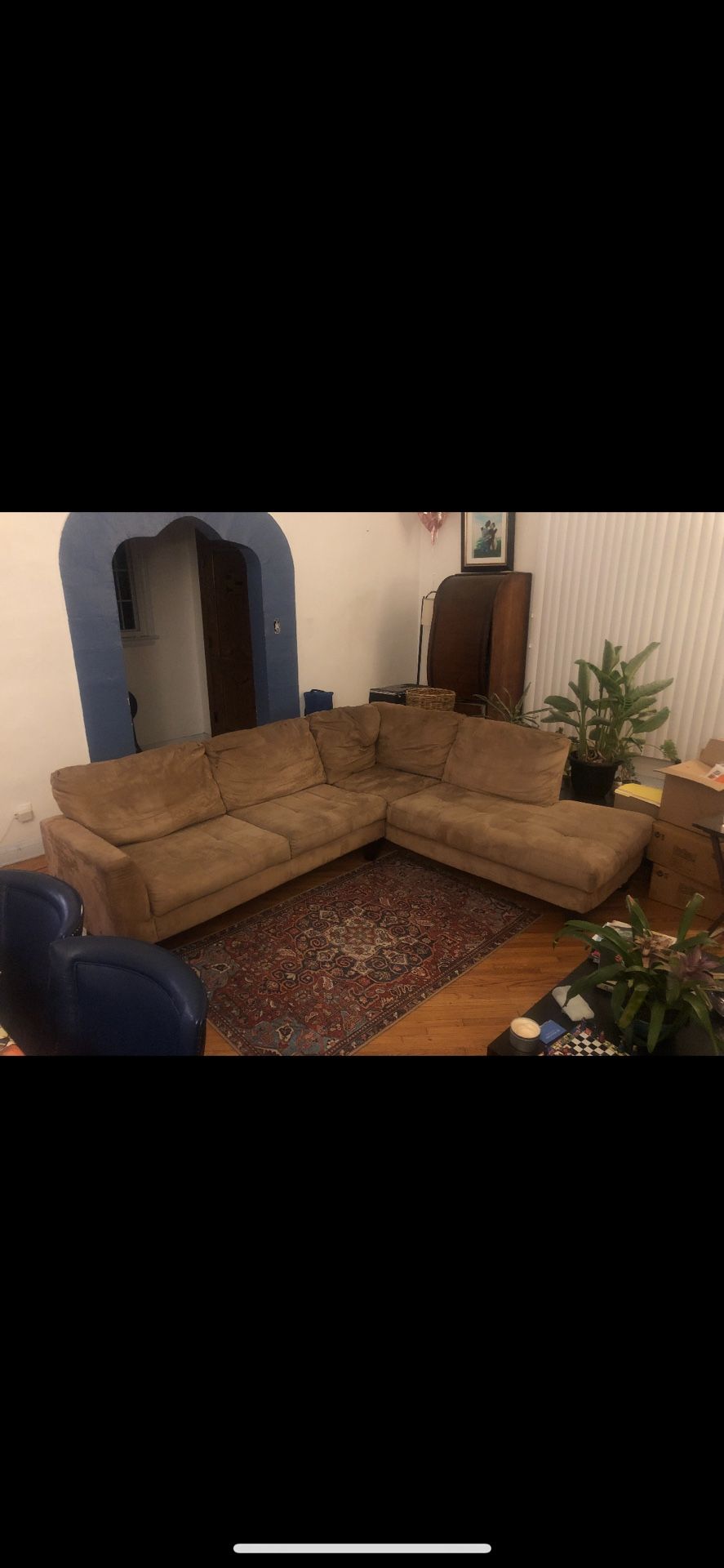 L shape couch W/ Mattress Type Cushions