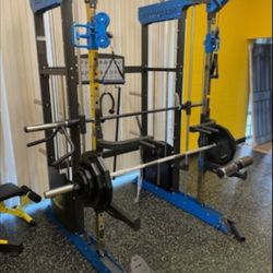 💥All Brand New Multi Functional Smith Machine combo With commercial adjustable bench and 300lb Olympic weight set