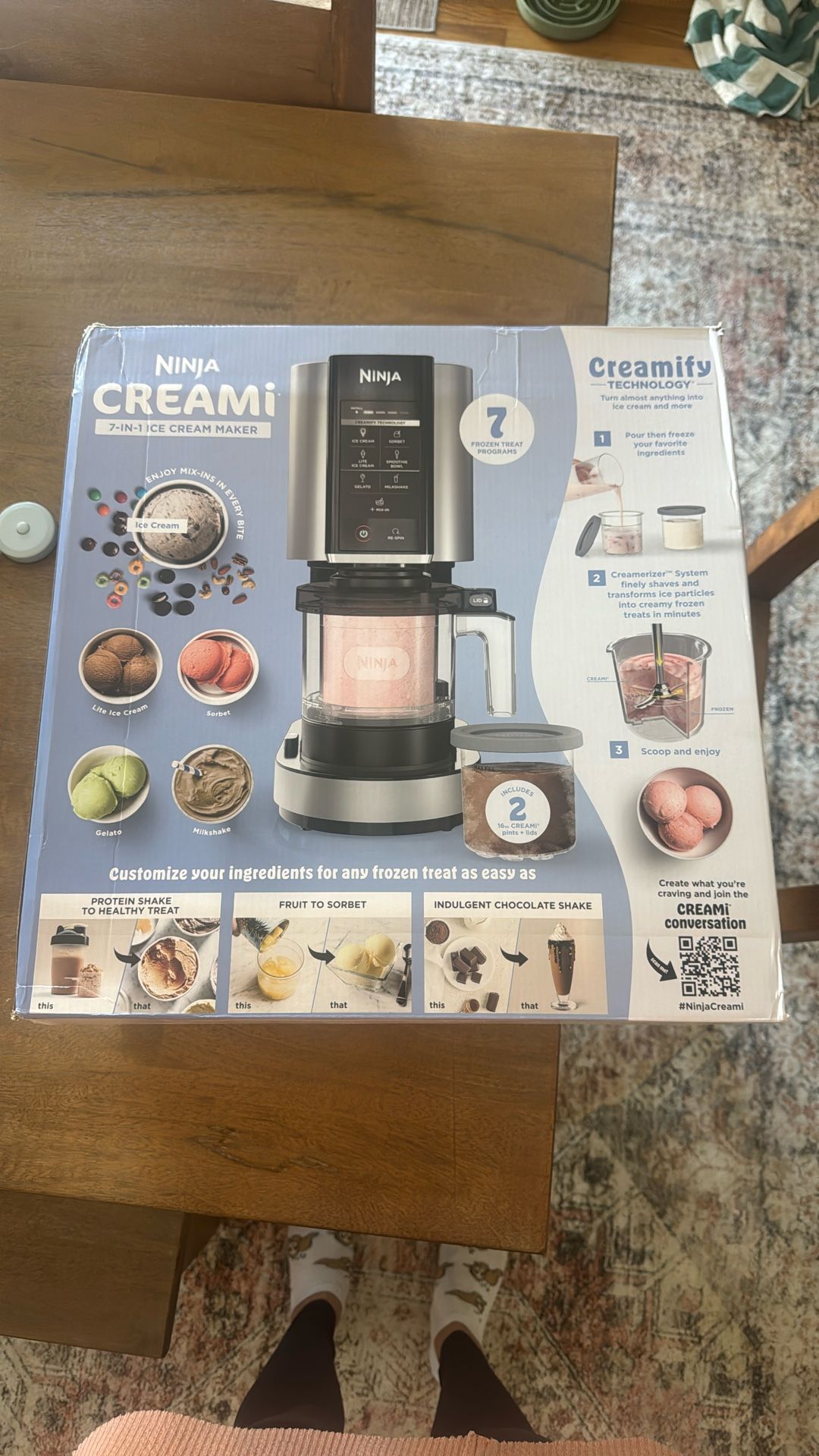 Brand New Ninja CREAMi 7-in-1 Ice Cream Maker — Sealed Box