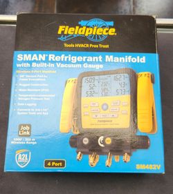 Fieldpiece SM482V SMAN 4-Port Digital Refrigerant Manifold Vacuum Gauge HVAC