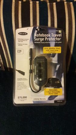 Belkin Notebook Travel Surge Protector, includes 7 ft RETRACTABLE PHONE CABLE ***