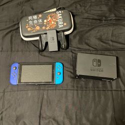 Nintendo Switch W/handgrip and case