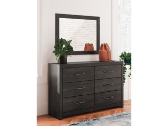 Hollivern Dark Gray Dresser & Mirror
