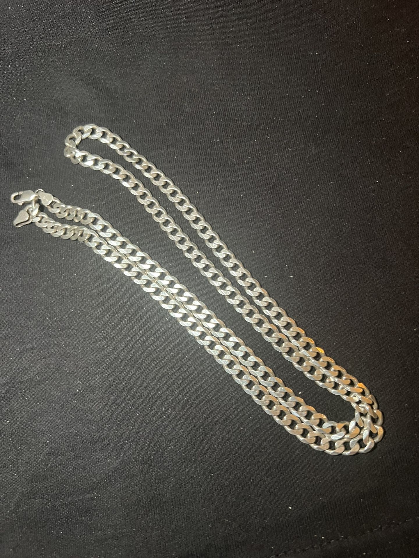 925 Silver Cuban Link Chain  Width 5mm. Length 30”