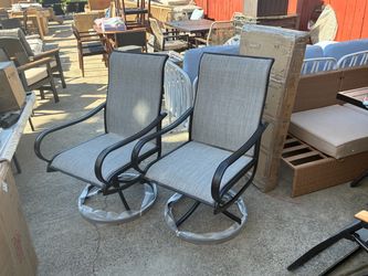 Outdoor Sling Swivel Patio Chairs Set of 2
