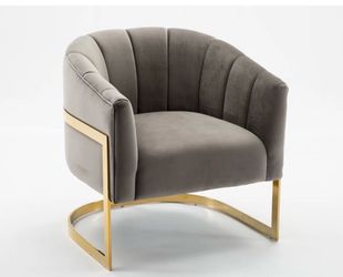 Velvet Grey -Tellico upholstered barrel armchair.  Set of 2