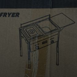 Two Tank Outdoor Deep Fryer with Thermometer | Propane Deep Fryer with 2 Stainless Steel Basket & Lid Covers | Large Oil Tank Capacity with Regulating