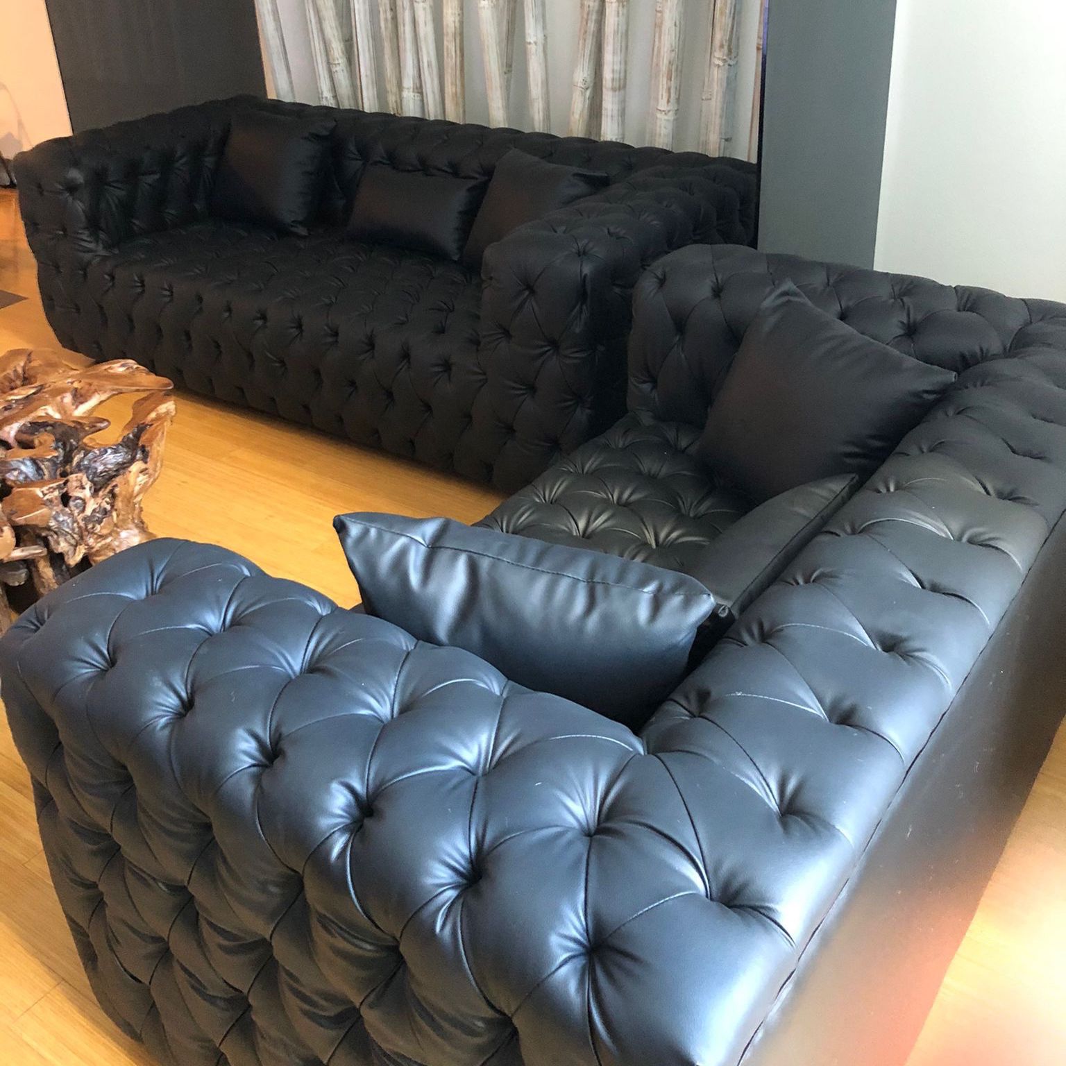 NEW!!✨2PCS Black Sofa Set✨Easy Pay Options✨Delivery Express🚚✨